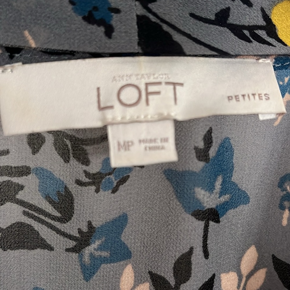 Ann Taylor Loft | MP | EUC | flutter sleeve | sheer | cinch waist - Picture 3 of 7